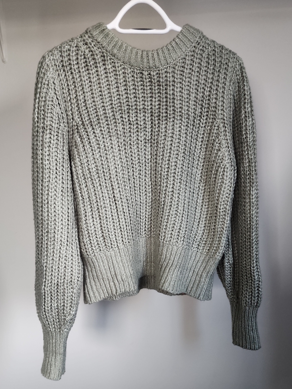 Dynamite Sage Green Chunky Crewneck Sweater